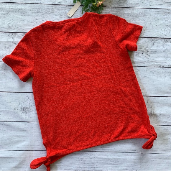 MADEWELL red terry side tie top XXS - Picture 8 of 10